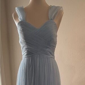Elegant Light Blue Chiffon Maxi Dress Sz 6 altered, worn once, nonsmoking home